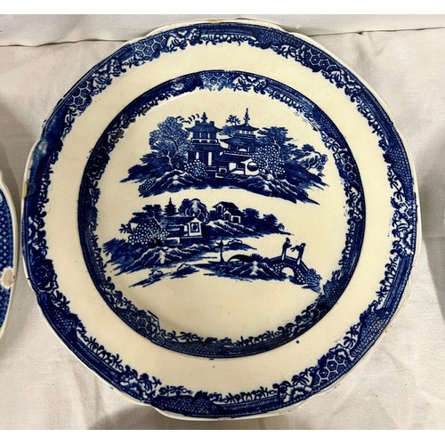 193 - A group of early 19th century blue and white transfer-printed plates, c. 1800-10. To include: Violin... 