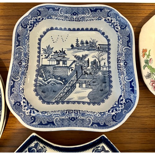 197 - A group of early 19th century blue and white transfer-printed wares, c. 1800-10. To include: a suppe... 