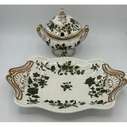 203 - A group of mainly Spode porcelain hand-painted and transfer-printed wares, c. 1820. Including desser... 