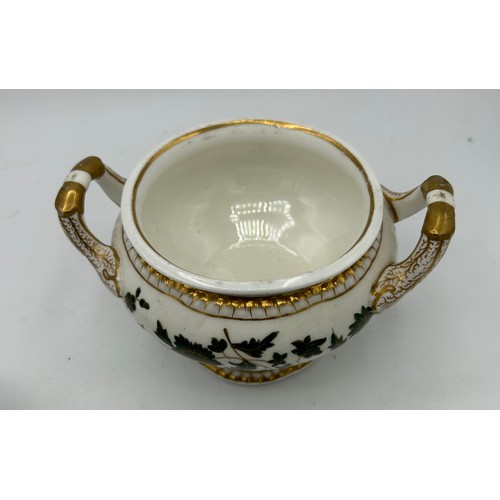 203 - A group of mainly Spode porcelain hand-painted and transfer-printed wares, c. 1820. Including desser... 