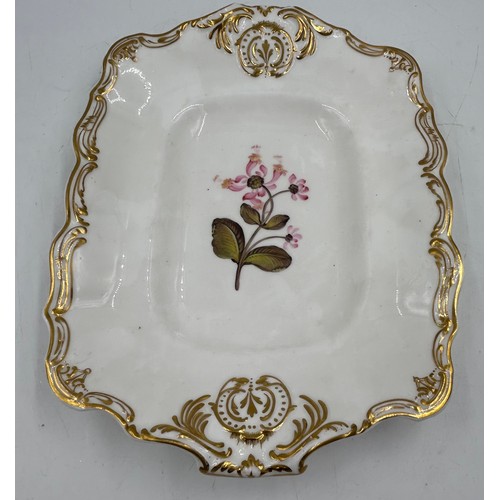 203 - A group of mainly Spode porcelain hand-painted and transfer-printed wares, c. 1820. Including desser... 