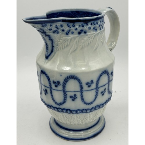 209 - A group of early 19th century hand-painted blue and white pearlware items, c. 1800-10. To include: a... 