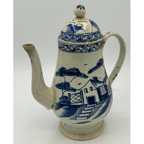 209 - A group of early 19th century hand-painted blue and white pearlware items, c. 1800-10. To include: a... 