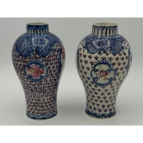 217 - Two early 19th century hand-painted blue and white and coloured pearlware wares, c. 1800. One with C... 