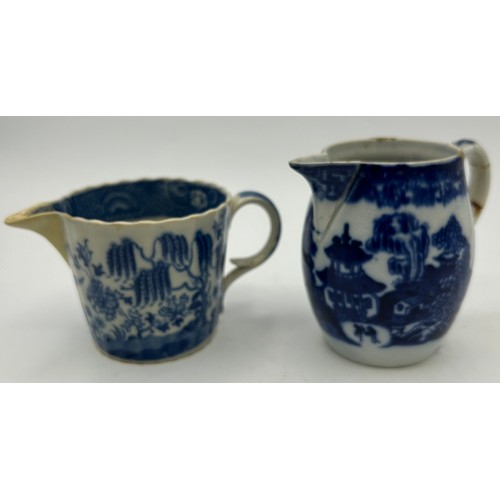 219 - A group of early 19th century blue and white transfer-printed cream jugs, c. 1800. To include: Spode... 