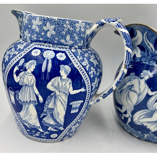 229 - A group of early 19th century Spode jugs, c. 1815. To include Chinese of Rank, Greek, and Love Chase... 