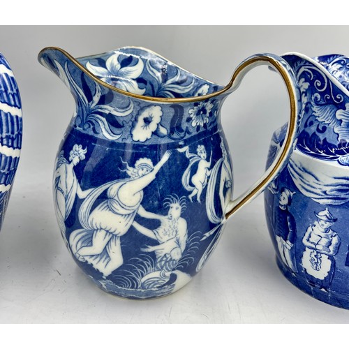 229 - A group of early 19th century Spode jugs, c. 1815. To include Chinese of Rank, Greek, and Love Chase... 