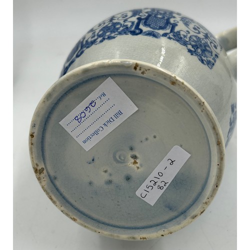 236 - A group of early 19th century blue and white transfer-printed chinoiserie pattern coffeepots, c. 180... 