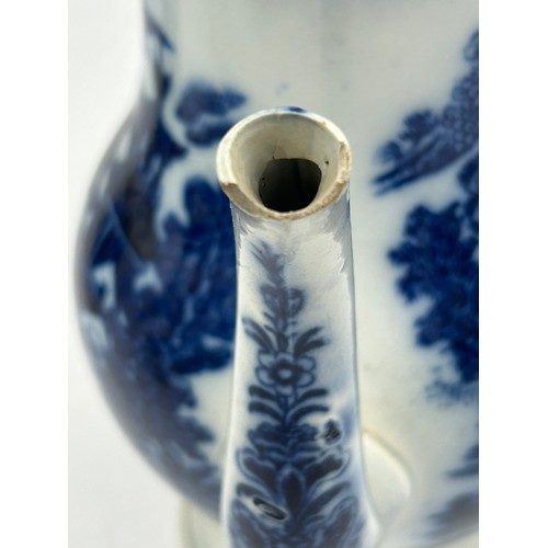 236 - A group of early 19th century blue and white transfer-printed chinoiserie pattern coffeepots, c. 180... 