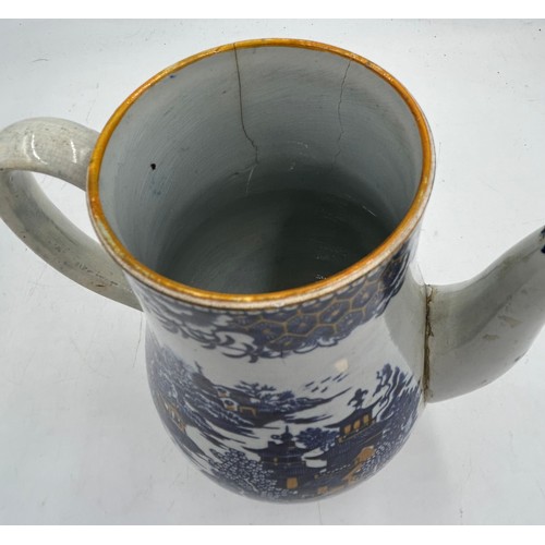 236 - A group of early 19th century blue and white transfer-printed chinoiserie pattern coffeepots, c. 180... 