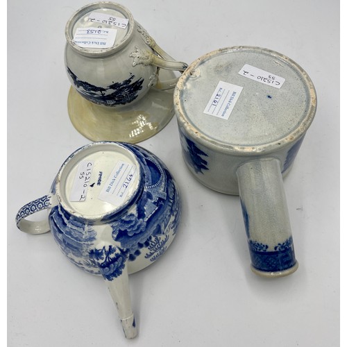 239 - A group of early 19th century blue and white transfer-printed medical wares, c.1810. To include a Co... 