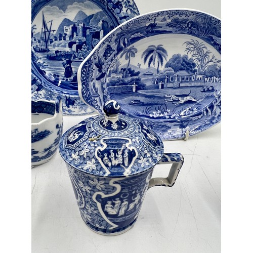 246 - A group of early 19th century blue and white transfer-printed Spode wares, c. 1810-20. To include: a... 