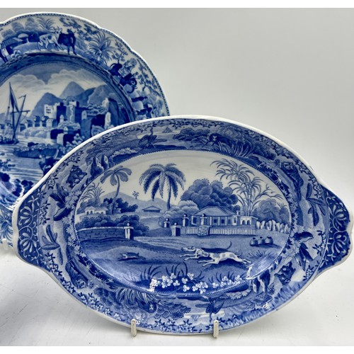 246 - A group of early 19th century blue and white transfer-printed Spode wares, c. 1810-20. To include: a... 