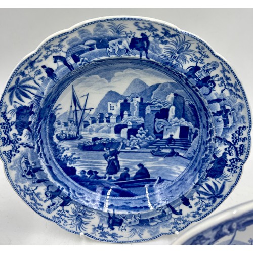 246 - A group of early 19th century blue and white transfer-printed Spode wares, c. 1810-20. To include: a... 