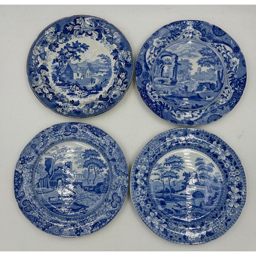 254 - A group of early 19th century blue and white transfer-printed wares, c. 1820. To include Jones Briti... 