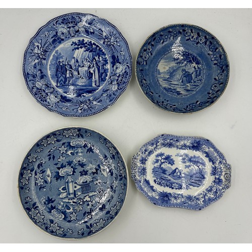 254 - A group of early 19th century blue and white transfer-printed wares, c. 1820. To include Jones Briti... 