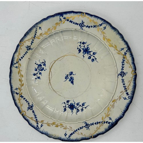 258 - A group of early 19th century blue and white transfer-printed and hand-painted pearlware pieces, c. ... 