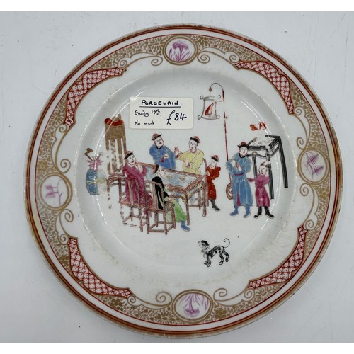 262 - A group of early 19th century hand-painted porcelain, c. 1820. To include Spode, Masons and others. ... 