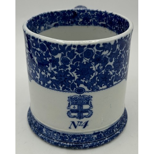 273 - An early 19th century Spode blue and white transfer-printed Rock pattern ewer, a Lucano tankard and ... 