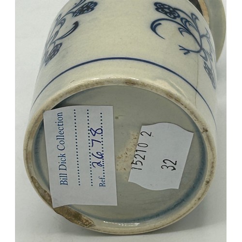 275 - A group of early 19th century hand-painted blue and white pearlware tea caddies and a similar lidded... 