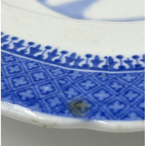 279 - An early 19th century blue and white transfer-printed Copeland and Garrett large, deep pie dish and ... 