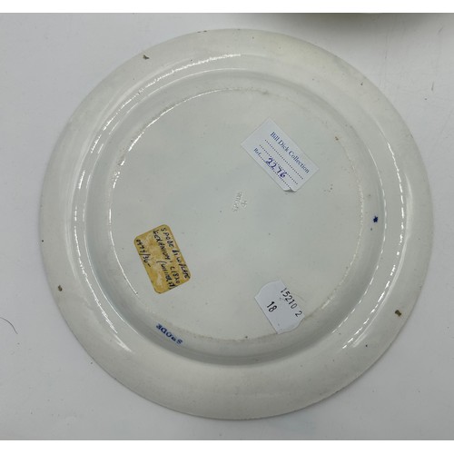 300 - A group of early 19th century blue and white transfer-printed Spode plates, c. 1820-30. To include: ... 