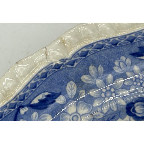 300 - A group of early 19th century blue and white transfer-printed Spode plates, c. 1820-30. To include: ... 