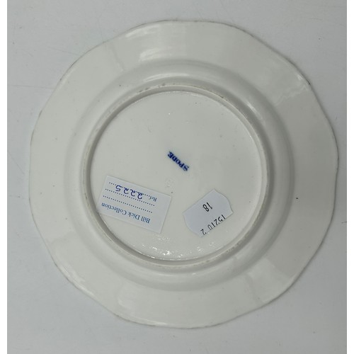 300 - A group of early 19th century blue and white transfer-printed Spode plates, c. 1820-30. To include: ... 