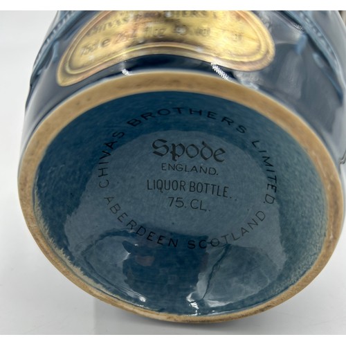 1282 - Chivas Royal Salute 21yr old blended whisky in a blue Spode decanter boxed and enclosed in a blue ve... 