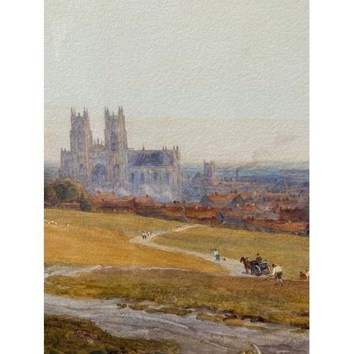 1542 - Robert Thorne WAITE RWS (1842-1935) watercolour 'Beverley Minster' signed L.L. Image size 32 x 92cm.... 