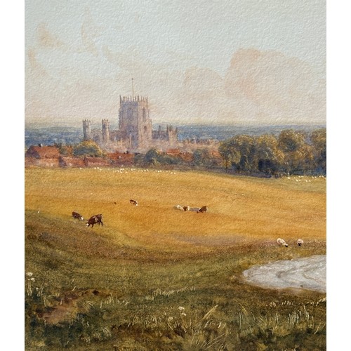 1542 - Robert Thorne WAITE RWS (1842-1935) watercolour 'Beverley Minster' signed L.L. Image size 32 x 92cm.... 