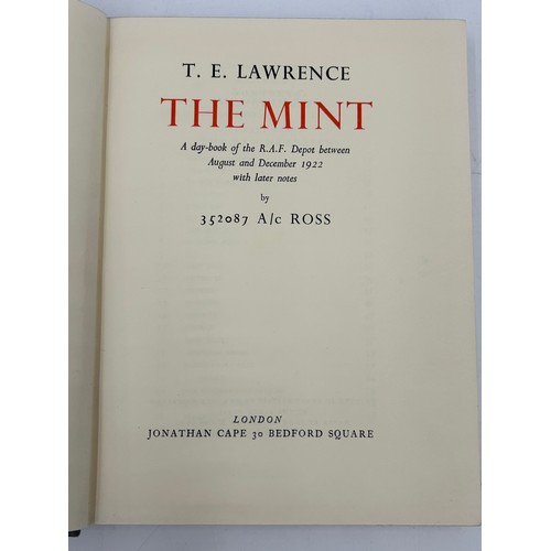 1246 - Three books T.E. Lawrence (1988-1935) to include The Mint by 352087 A/c Ross first edition 1955, Sev... 