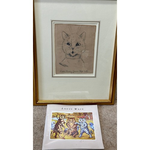 1537 - Louis WAIN (1860 - 1939) 'Sister Mary Jane's Top Note' in pencil, signed and inscribed with title in... 