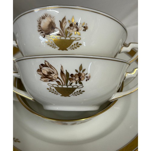 441 - Royal Copenhagen 'Golden Basket' pattern part dinner and breakfast service comprising meat plate 41c... 