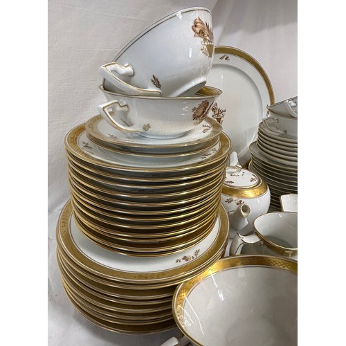 441 - Royal Copenhagen 'Golden Basket' pattern part dinner and breakfast service comprising meat plate 41c... 