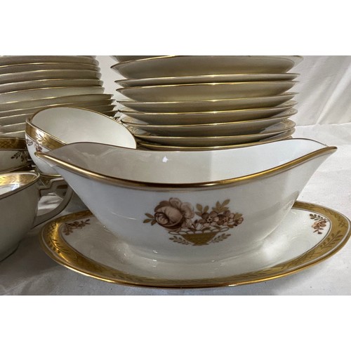 441 - Royal Copenhagen 'Golden Basket' pattern part dinner and breakfast service comprising meat plate 41c... 