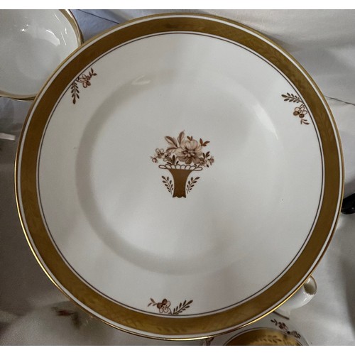 441 - Royal Copenhagen 'Golden Basket' pattern part dinner and breakfast service comprising meat plate 41c... 