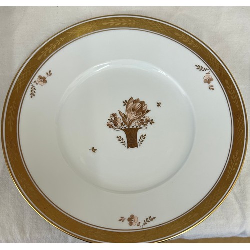 441 - Royal Copenhagen 'Golden Basket' pattern part dinner and breakfast service comprising meat plate 41c... 