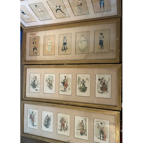 1469 - Two pairs of framed prints. Two depicting costumed actors at The Gaiety Theatre 1889  and two depict... 