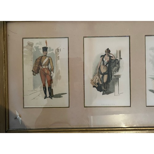 1469 - Two pairs of framed prints. Two depicting costumed actors at The Gaiety Theatre 1889  and two depict... 