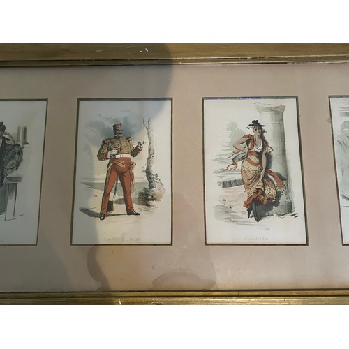 1469 - Two pairs of framed prints. Two depicting costumed actors at The Gaiety Theatre 1889  and two depict... 