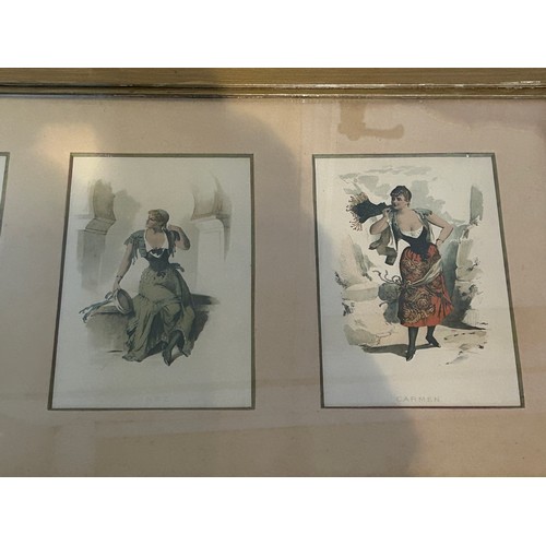 1469 - Two pairs of framed prints. Two depicting costumed actors at The Gaiety Theatre 1889  and two depict... 