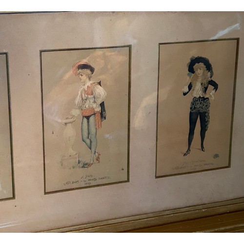 1469 - Two pairs of framed prints. Two depicting costumed actors at The Gaiety Theatre 1889  and two depict... 