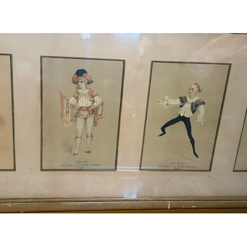 1469 - Two pairs of framed prints. Two depicting costumed actors at The Gaiety Theatre 1889  and two depict... 