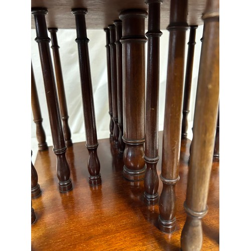 96 - An Edwardian mahogany tabletop rotating bookcase. 34cm squared x 31cm high.