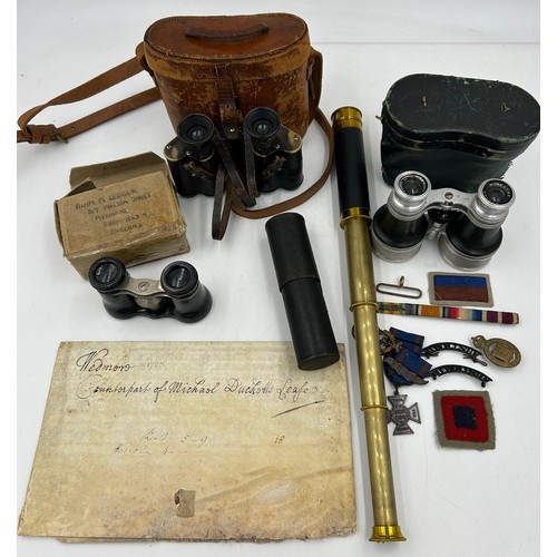 1353 - A miscellany to include 3 x binoculars, Carl Zeiss Jena, W. Gregory London binoculars, and another, ... 