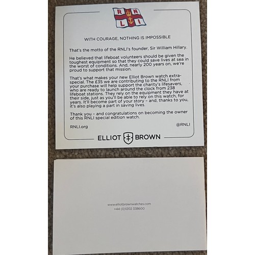 772 - An Elliot Brown Canford RNLI wristwatch. (proceeds to RNLI charity) Boxed.

Good working order, very... 