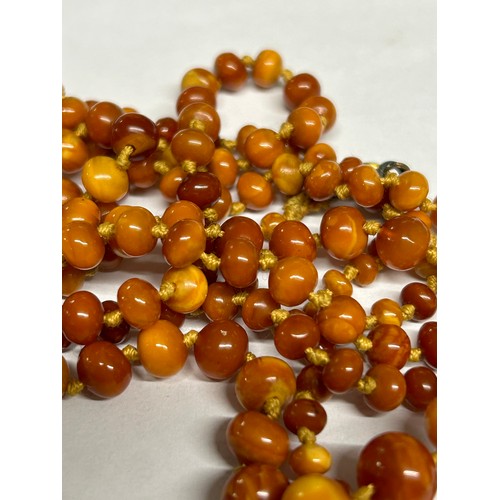 582 - Six strings of vintage amber beads.
Butterscotch necklace 31gms.