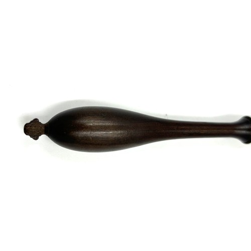 137 - Georgian silver toddy ladle, London 1798, with turned wooden handle. 32cm l.