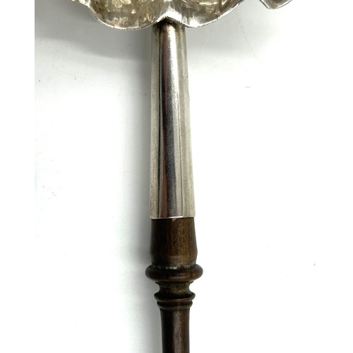 137 - Georgian silver toddy ladle, London 1798, with turned wooden handle. 32cm l.